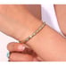 Elegant Gold Plated 316L Bangle Bracelet Simulated Diamonds, 7