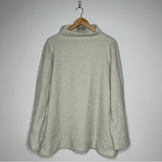 Anthropologie Saturday Sunday Aqua Funnel Mock Neck Pullover Sweater Size Large