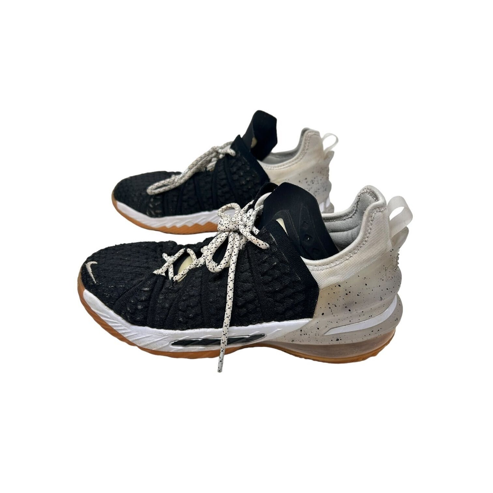 Nike Kids LeBron 18 GS Black White Gum Basketball Shoes Size 5Y CW2760-007