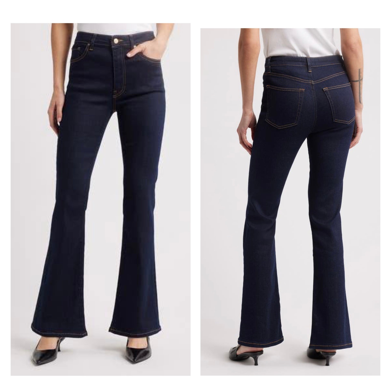 FRAME Reboot Super stretch high-rise bootcut jeans Size 24 Stargirl Dark Denim
