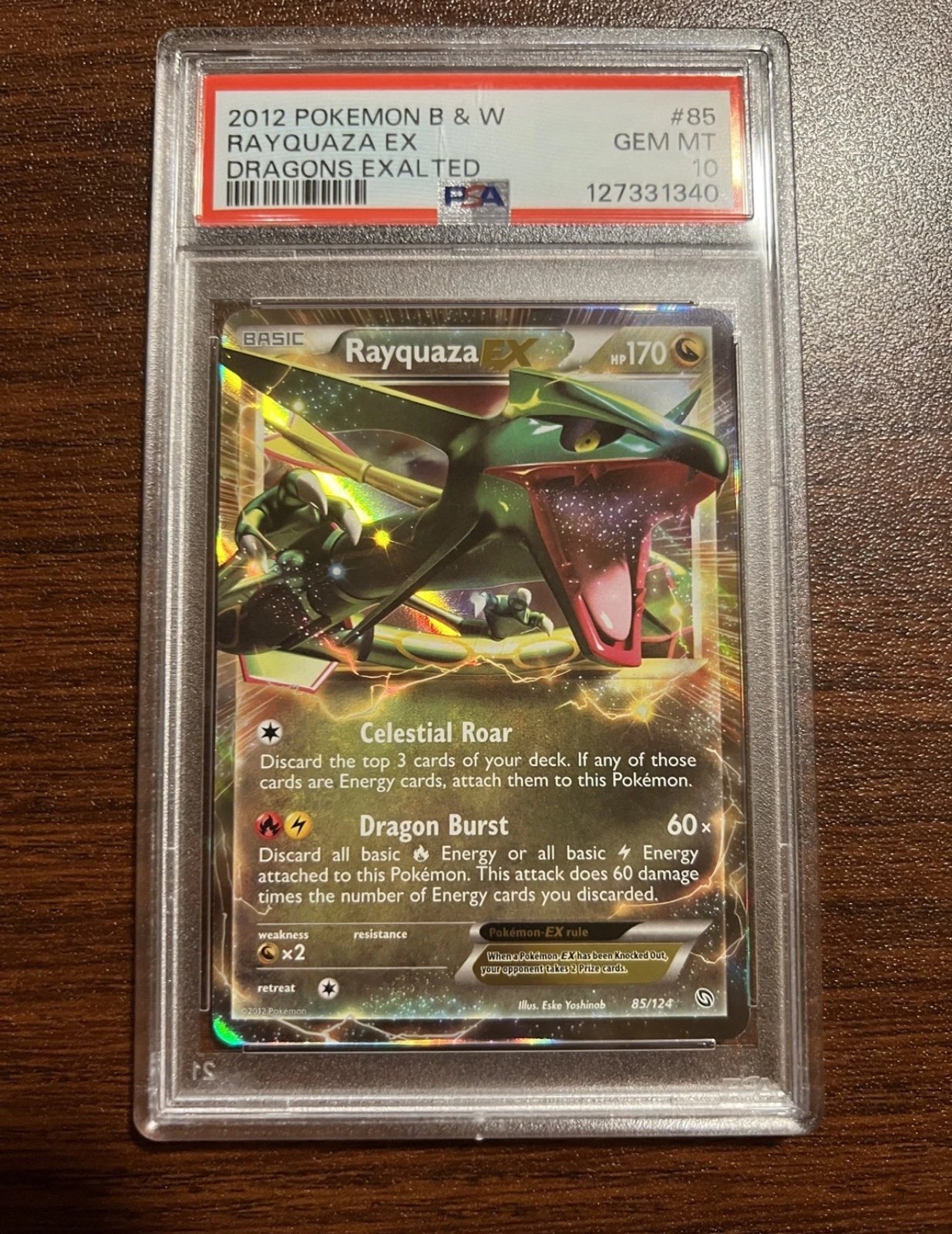 Pokemon TCG Rayquaza EX 2012 Black White Dragons Exalted Gem PSA 10