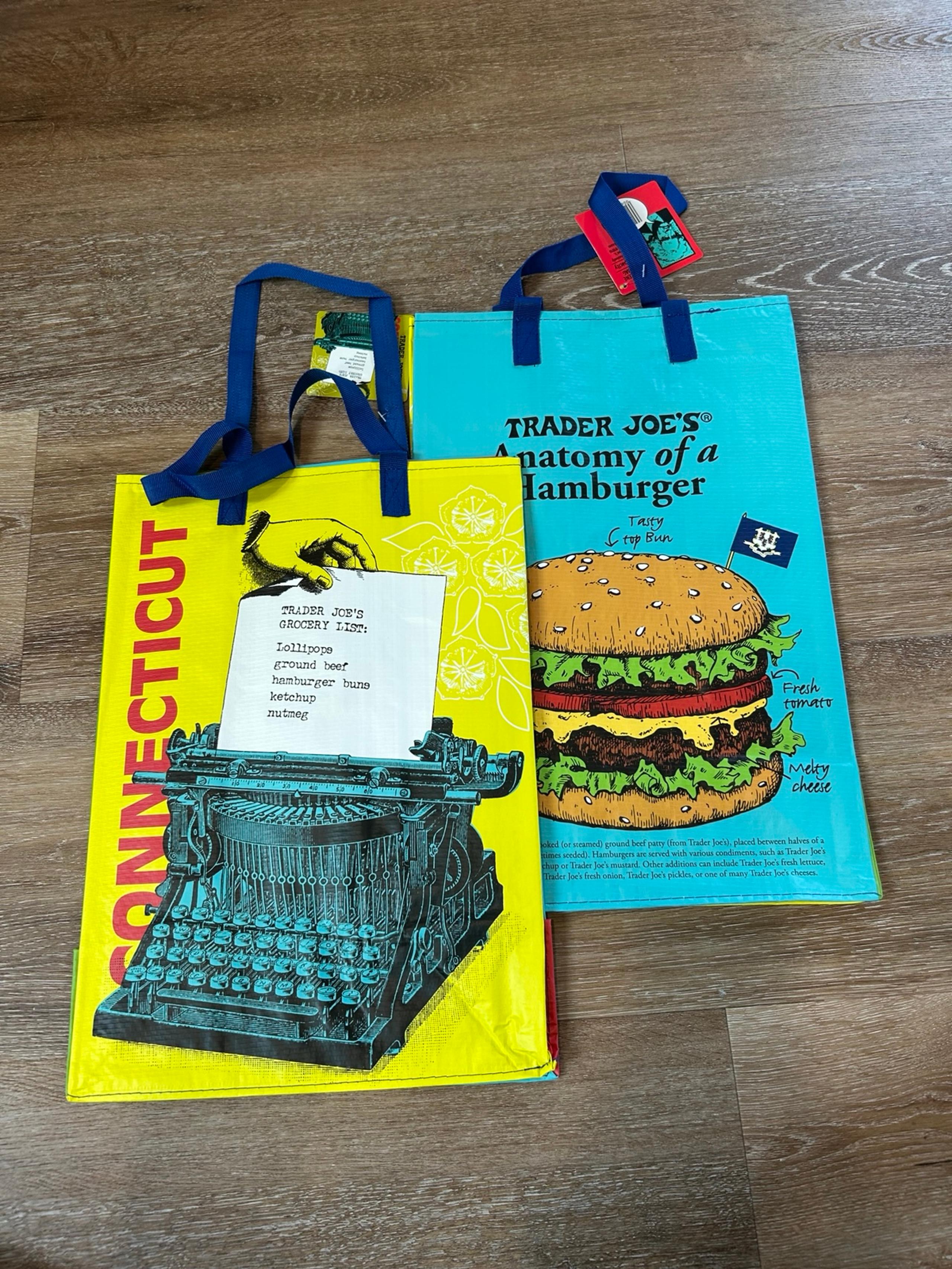 Set of 2 - NWT Trader Joe’s Connecticut Reusable Grocery Tote Bag