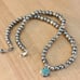 Necklace set sterling silver and turquoise pendant necklace and bracelet