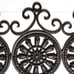 Vintage Cast Iron Metal Black Medallion Wall Hooks Four One-Piece French Country