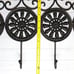 Vintage Cast Iron Metal Black Medallion Wall Hooks Four One-Piece French Country