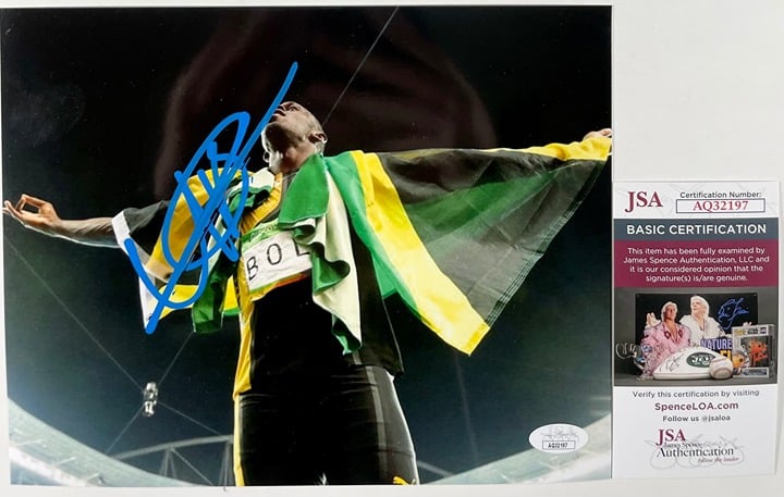 Usain Bolt Signed 2016 Summer Olympics Rio 8x10 Photo F Autograph JSA COA