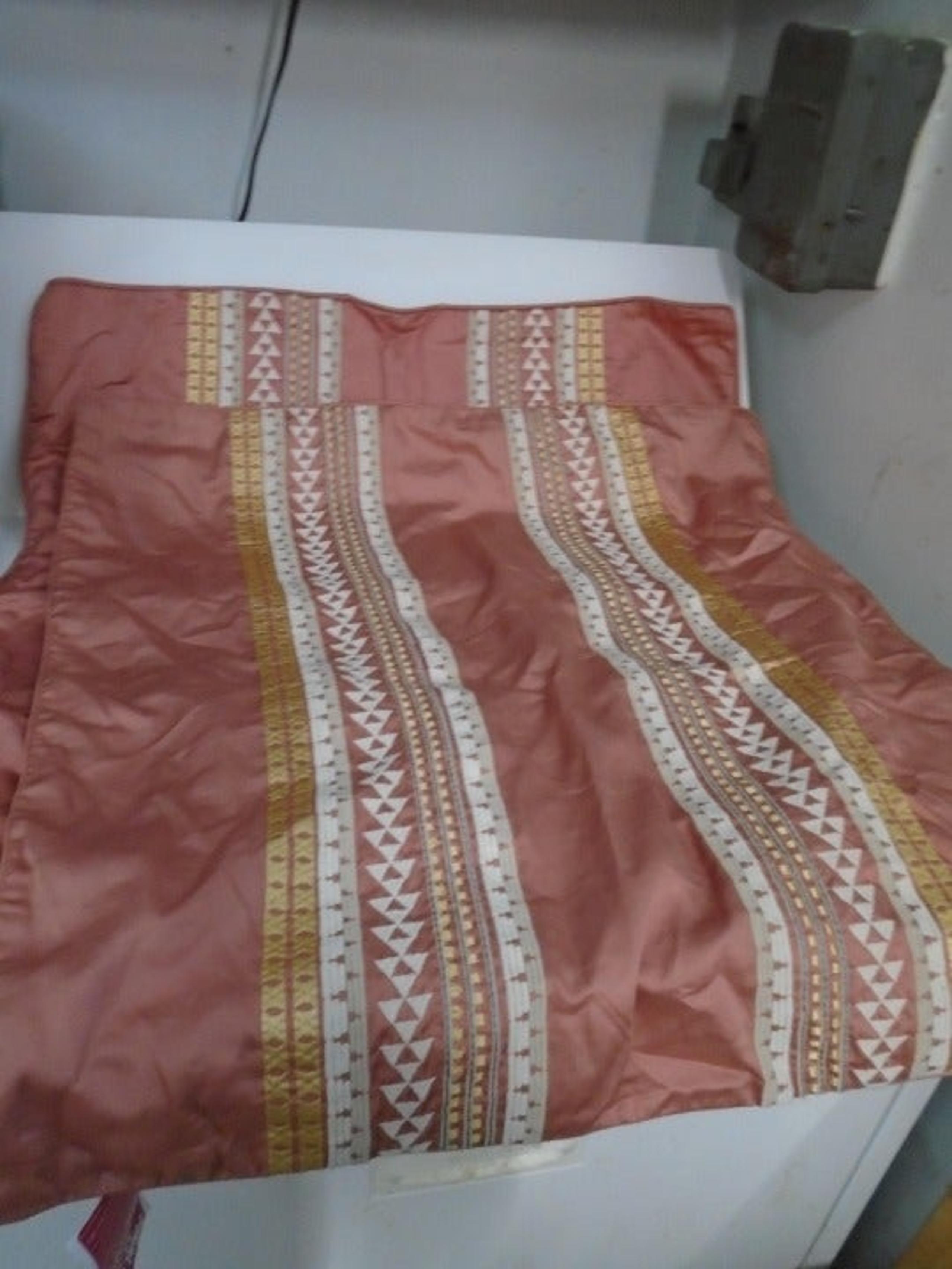 Pair of Square Pillow Shams Pink Aztec