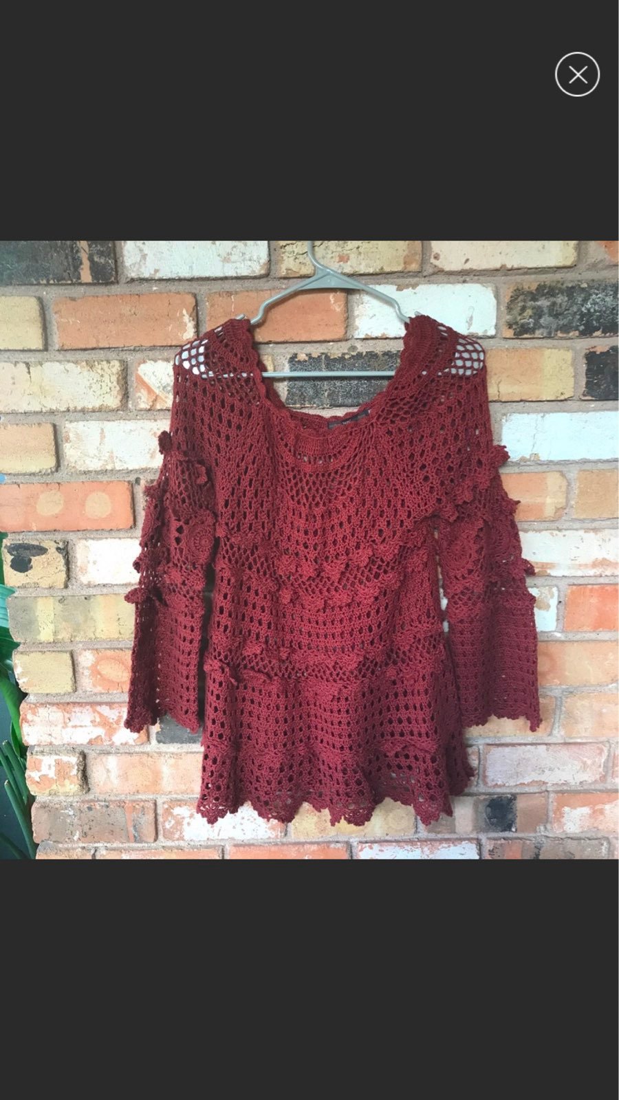 Anthropologie Hazel Crochet Long Sleeve Sweater
