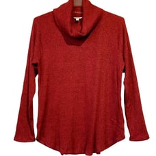 Sonoma SuperSoft Tunic Top/sweater Sz XL Cheeries RED Cowl-neck Ribbed NWT