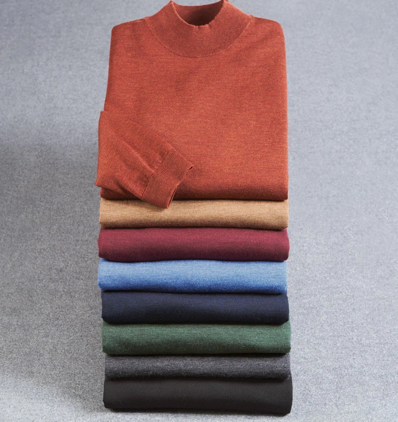 Patrick James Merino Wool Mock Neck Sweater