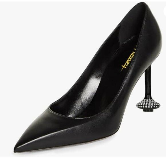 Milooey shoes Women's Stiletto High Heels Sexy Pointed Toe Heeled Pumps Black
