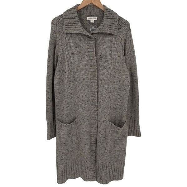 NWOT Coldwater Creek Winter Mix Duster Cardigan Sweater Taupe 20231 Women XL