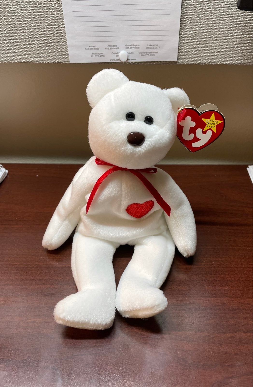 Rare Frist Edition Beanie Baby Valentino w/ Errors