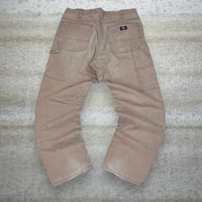 Vintage Dickies Carpenter Pants Fleece Lined Tan Canvas Baggy Wide Leg 90s