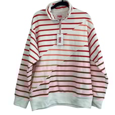 NWT- SOLID & STRIPED Striped French Terry Sweatshirt Women's Size Small in White