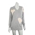 Laurie Felt Women's Size Small Vneck Pullover Sweater Gray with hearts