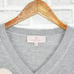 Laurie Felt Women's Size Small Vneck Pullover Sweater Gray with hearts