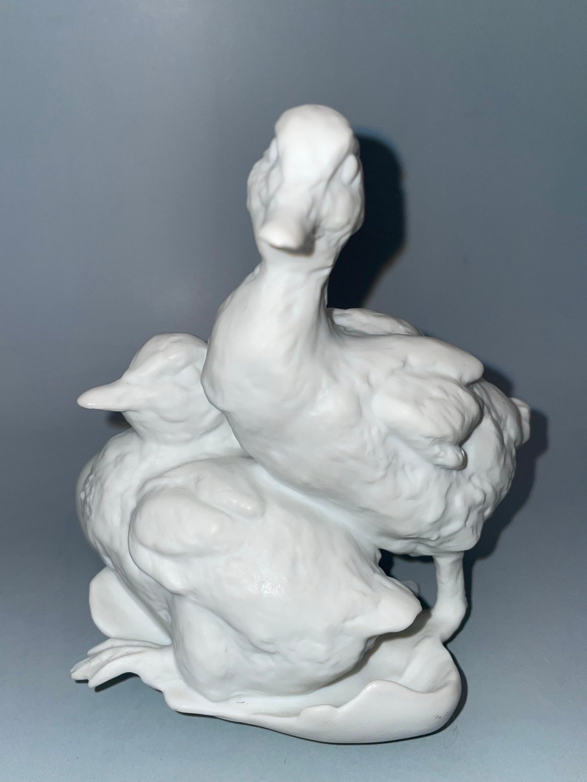 Beautiful Bisque Porcelain Brooding Ducks Figurine Kaiser W Germany