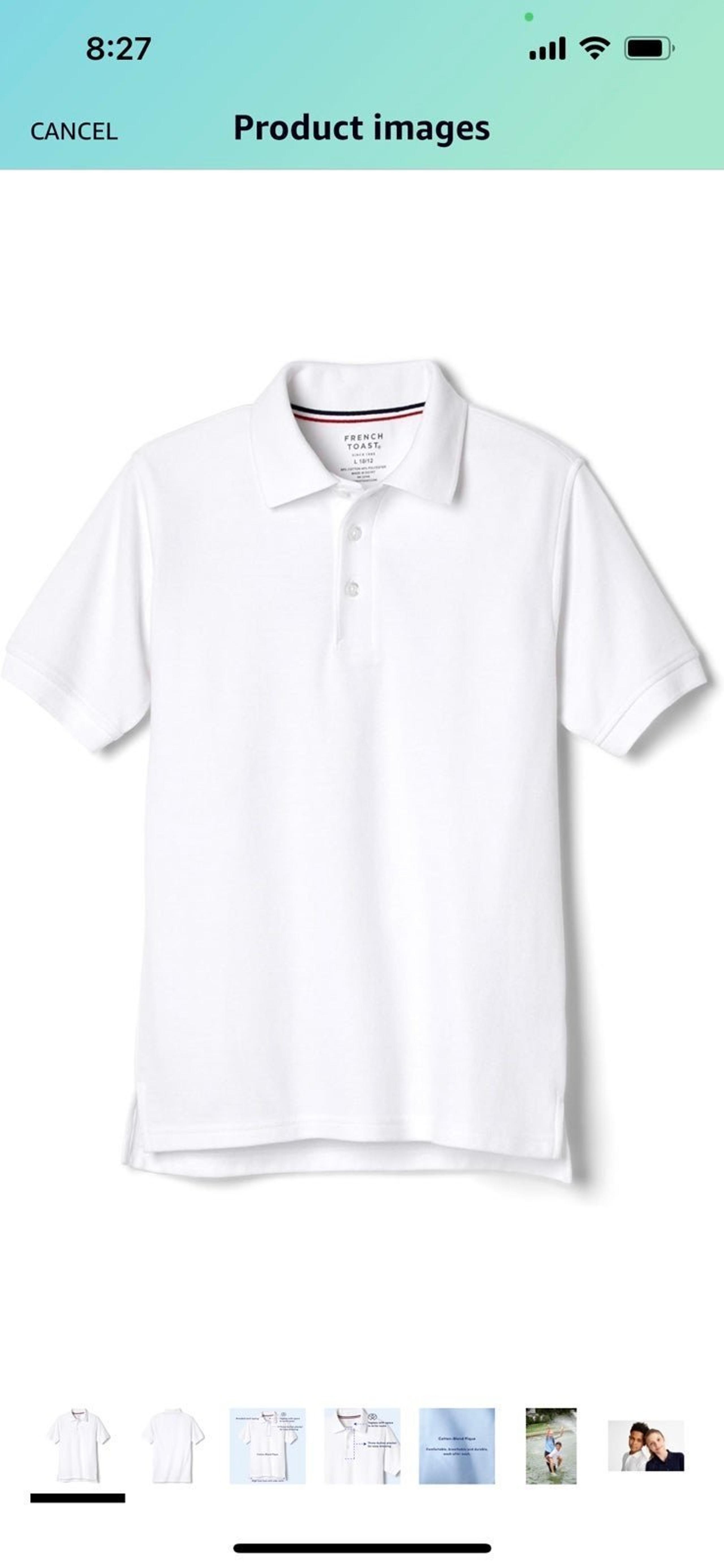 NWT French Toast Boys' Short Sleeve Polo Uniform Shirt