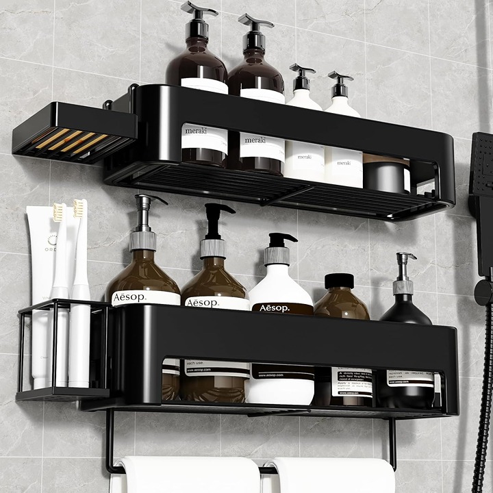 Shower Caddy, 4 Pack Adhesive Shower Organizer