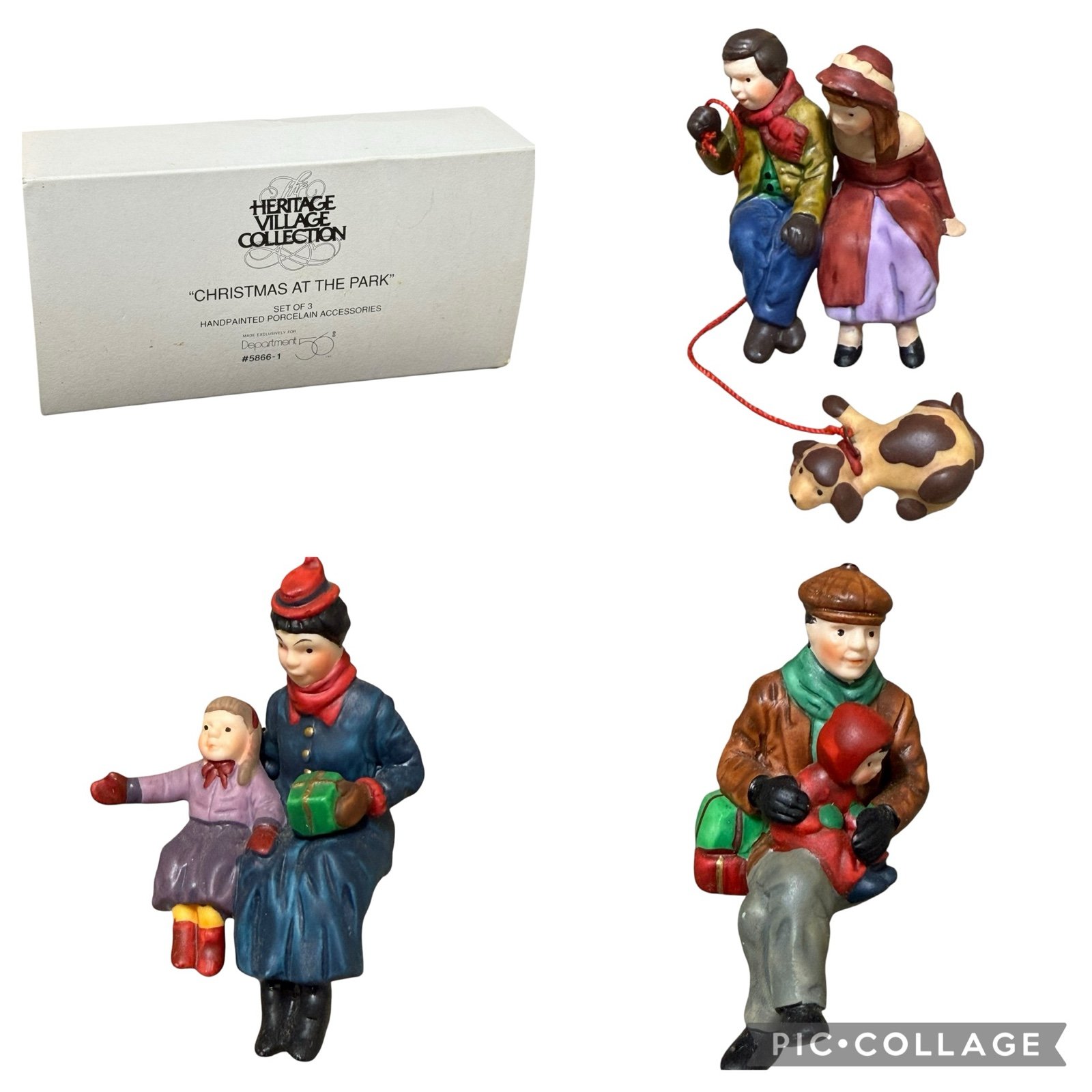 Dept 56 Christmas At The Park Heritage Village Collection Set Of 3 Figurines