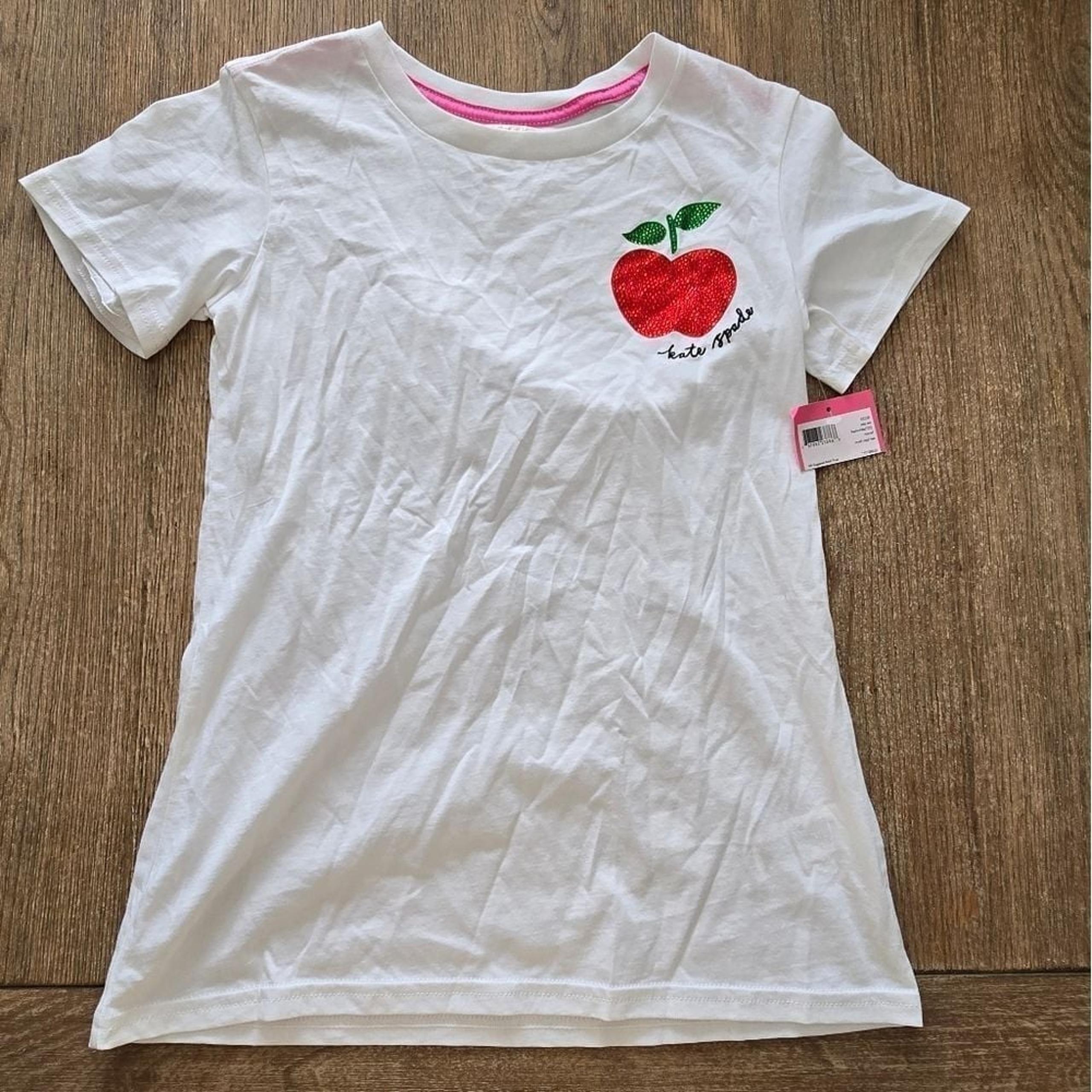 Kate Spade Crystal Apple Tee sz XXS NWT