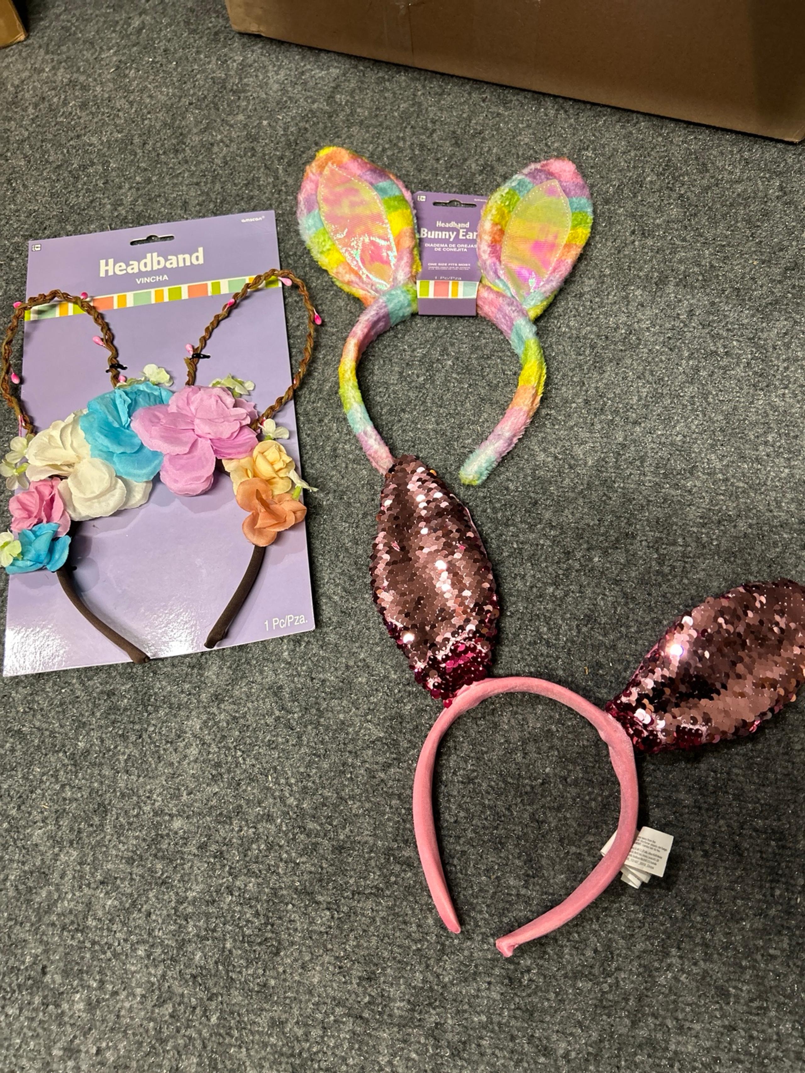 Headband bunny ears 3 pc