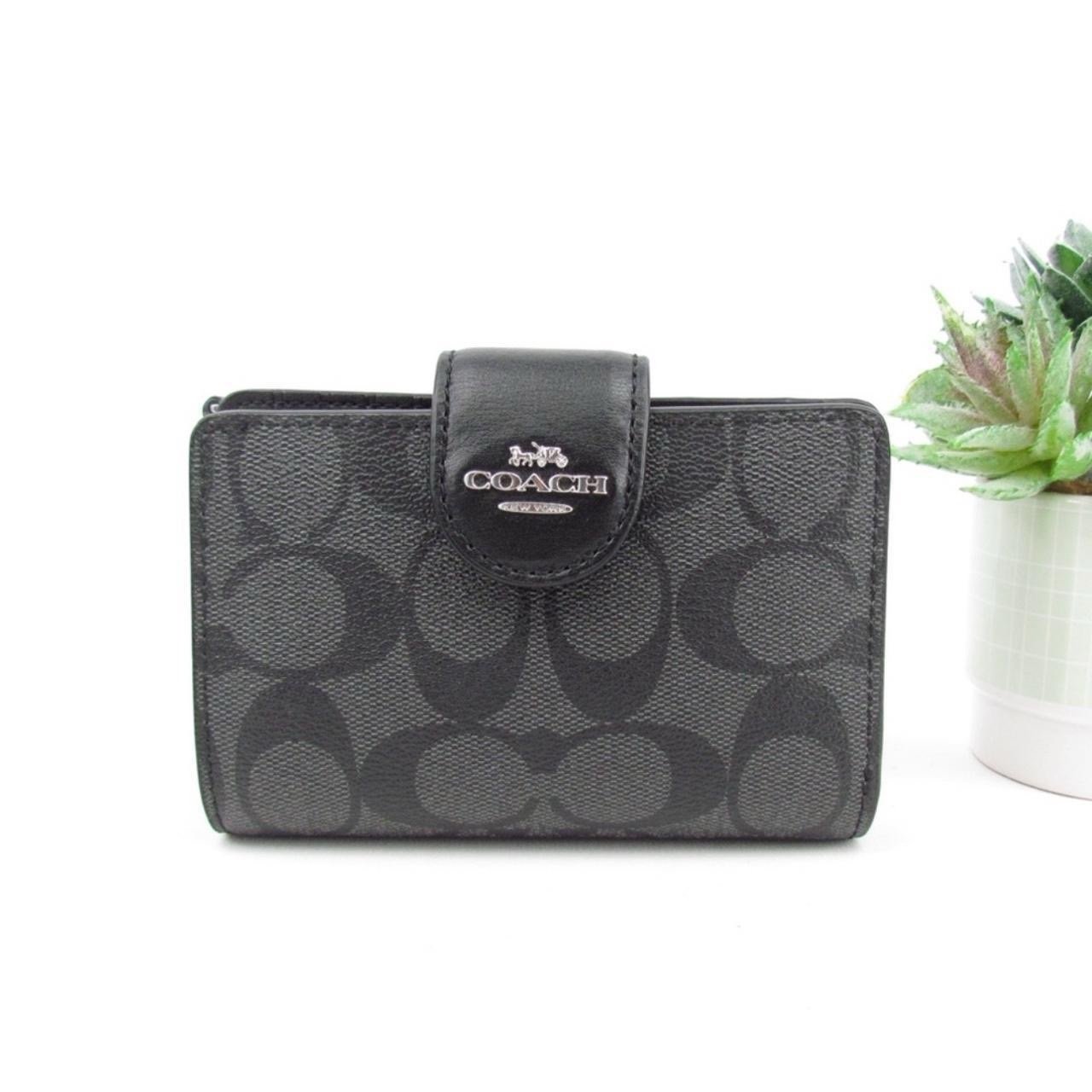 Coach Medium Corner Zip Wallet In Signature Canvas