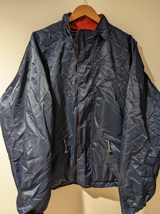 Vintage 90s Nike Essential Blank Mini Swoosh Blue Jacket