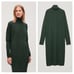 COS / Green Wool Cowl Neck Turtleneck Sweaterknit midi Dress M