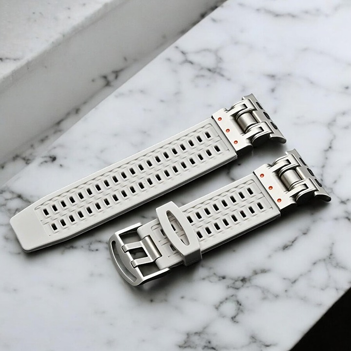 Only Band - Silicone Bracelet Band for Apple Watch 45mm Titanium Color Strap