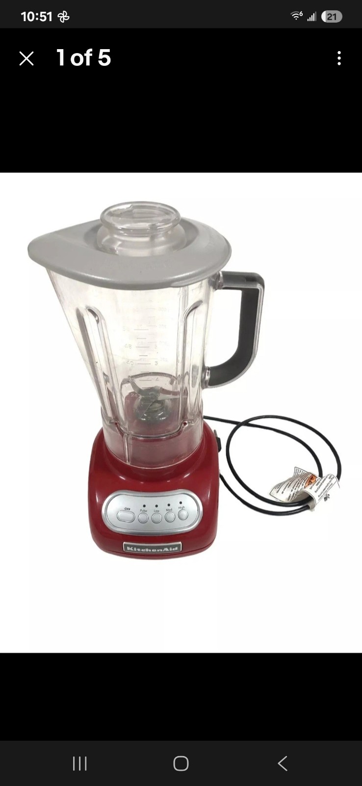 KitchenAid 4-Speed Blender KSB540ER0 Empire Red GUC
