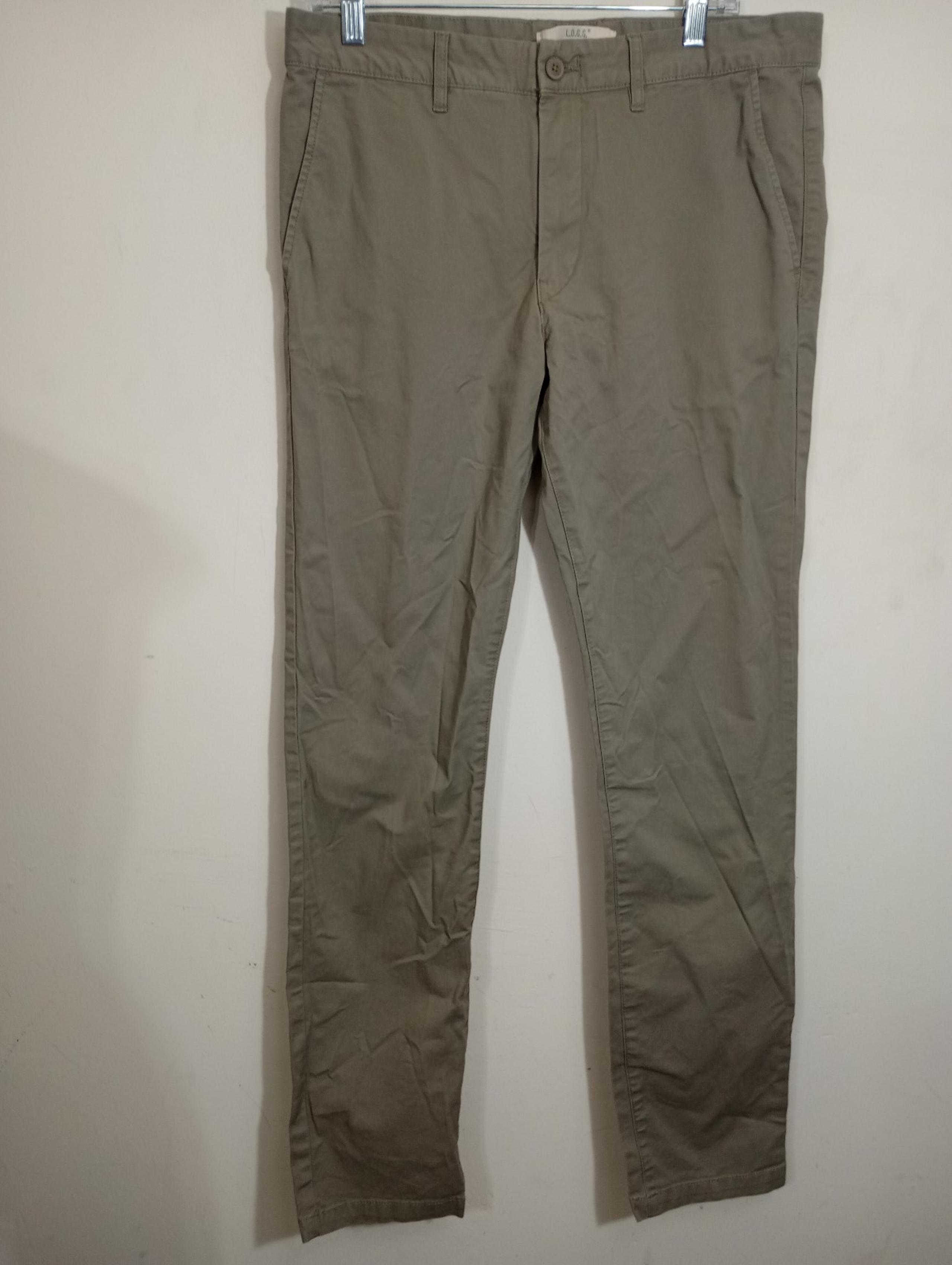 H&M L.O.G.G Men's Size 34 Khaki Stretch Chino Pants