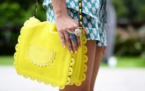 See By Chloe Yellow Crossbody Bag with Scalloped Edging