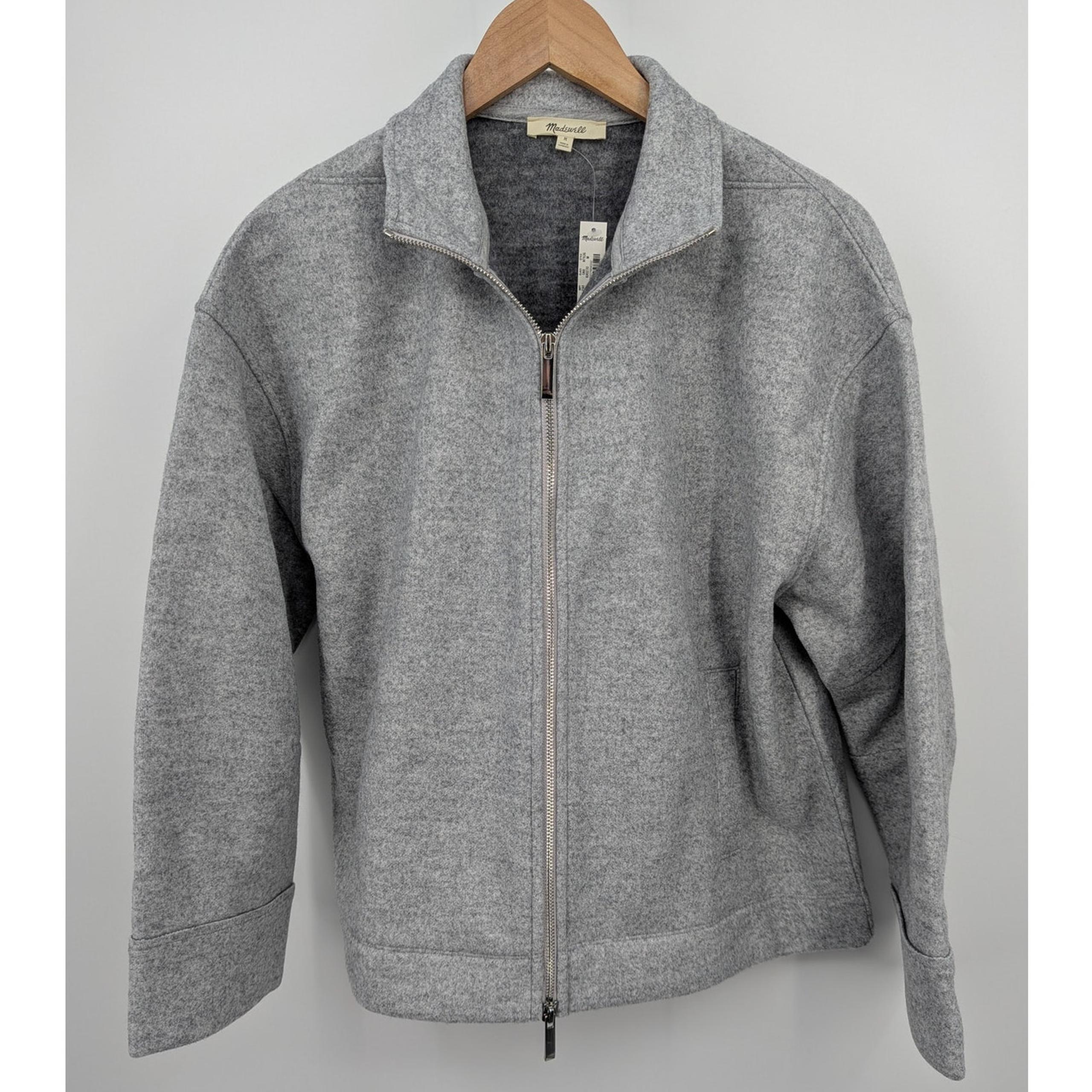 NEW w Tags Madewell Gray Full Zip Sweater w Collar Women's Size Medium M NT936
