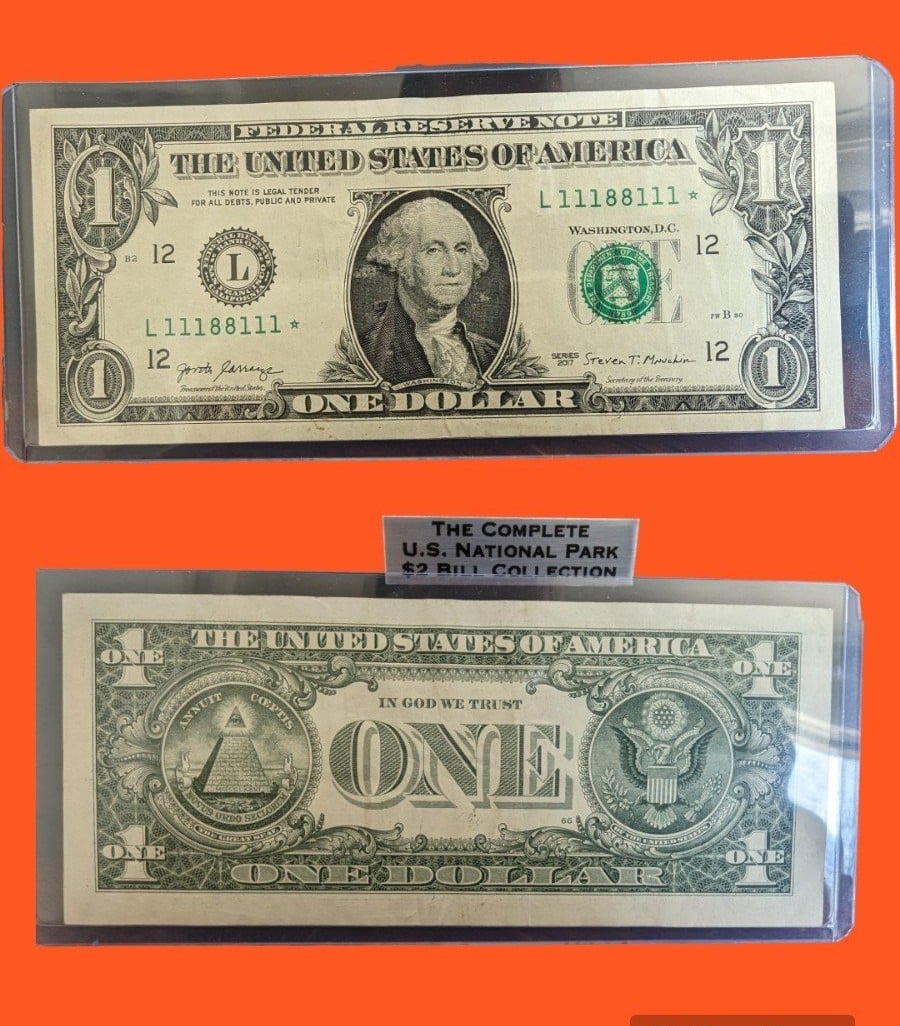 2017 1 dollar radar Star note 11188111*