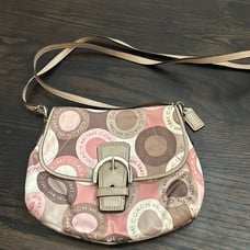 Coach Snaphead Soho Signature crossbody scarf print