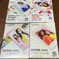 Cheki film, 40 sheets, brand new and unopened, box top cut off.