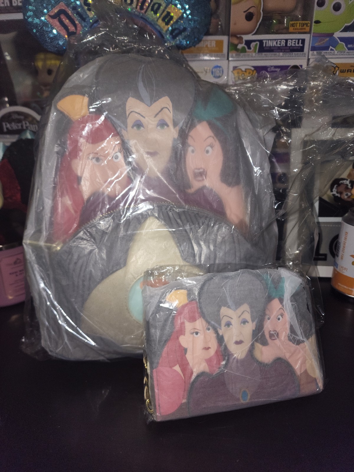 Loungefly Villains Scenes Evil Stepmother And Step Sisters Backpack and Wallet
