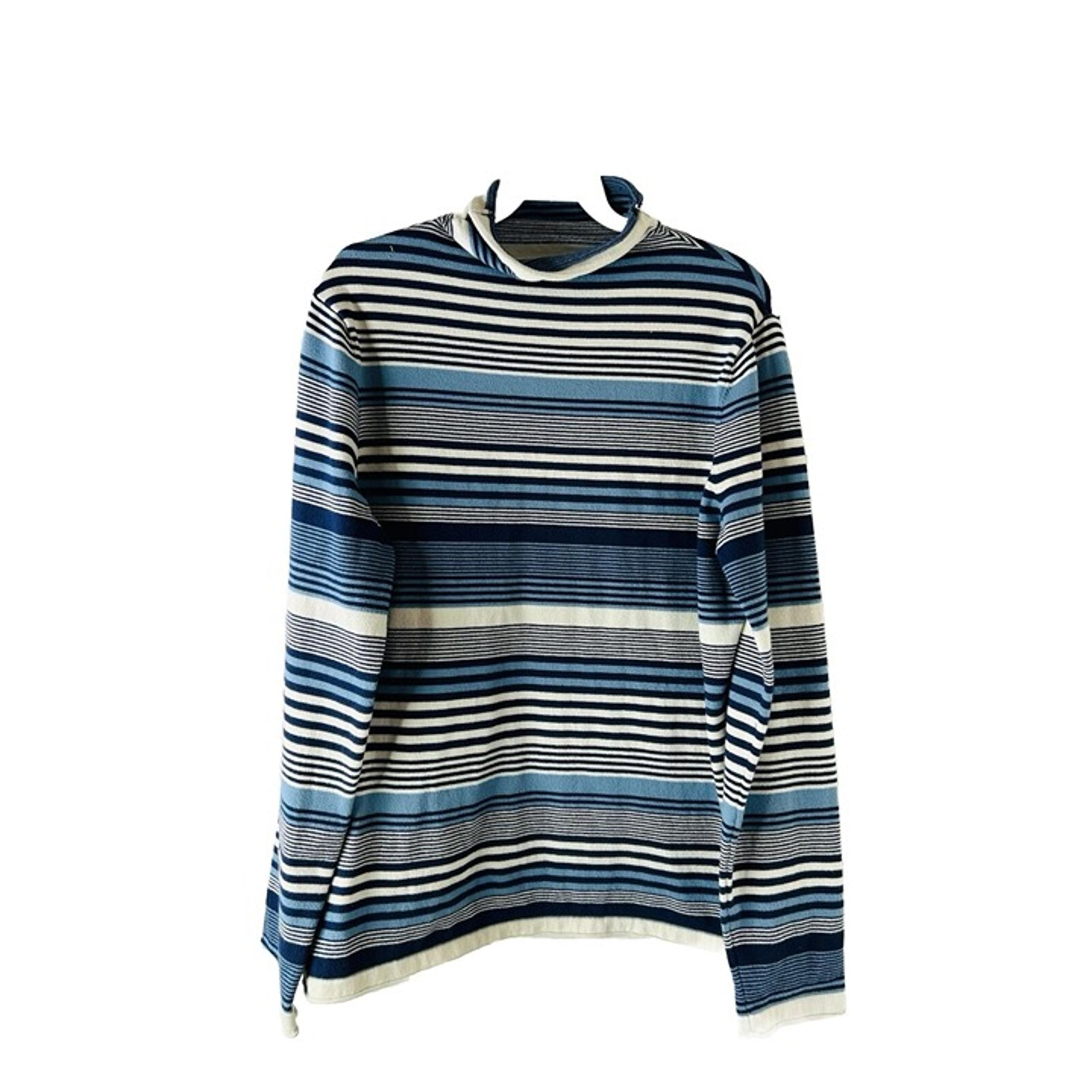 Duluth Trading Co Womens Large Rainbow Stripe Lightweight Turtleneck Sweater
