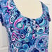 Lilly Pulitzer Blue Pink Cosmic Kismet Ruffle Pajama Henley Top Size Medium