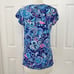 Lilly Pulitzer Blue Pink Cosmic Kismet Ruffle Pajama Henley Top Size Medium
