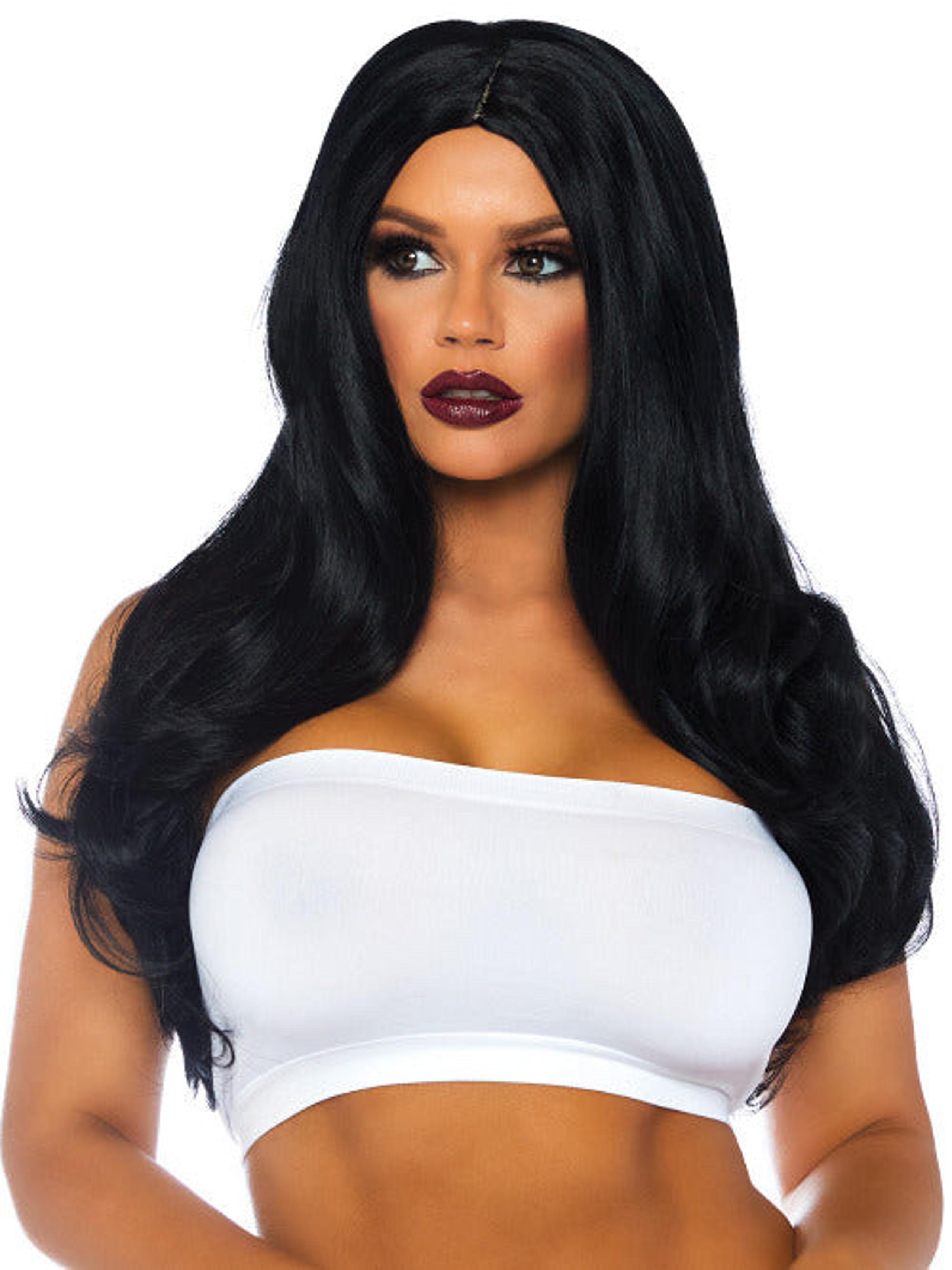 27 Inches Long Wavy Wig black or white