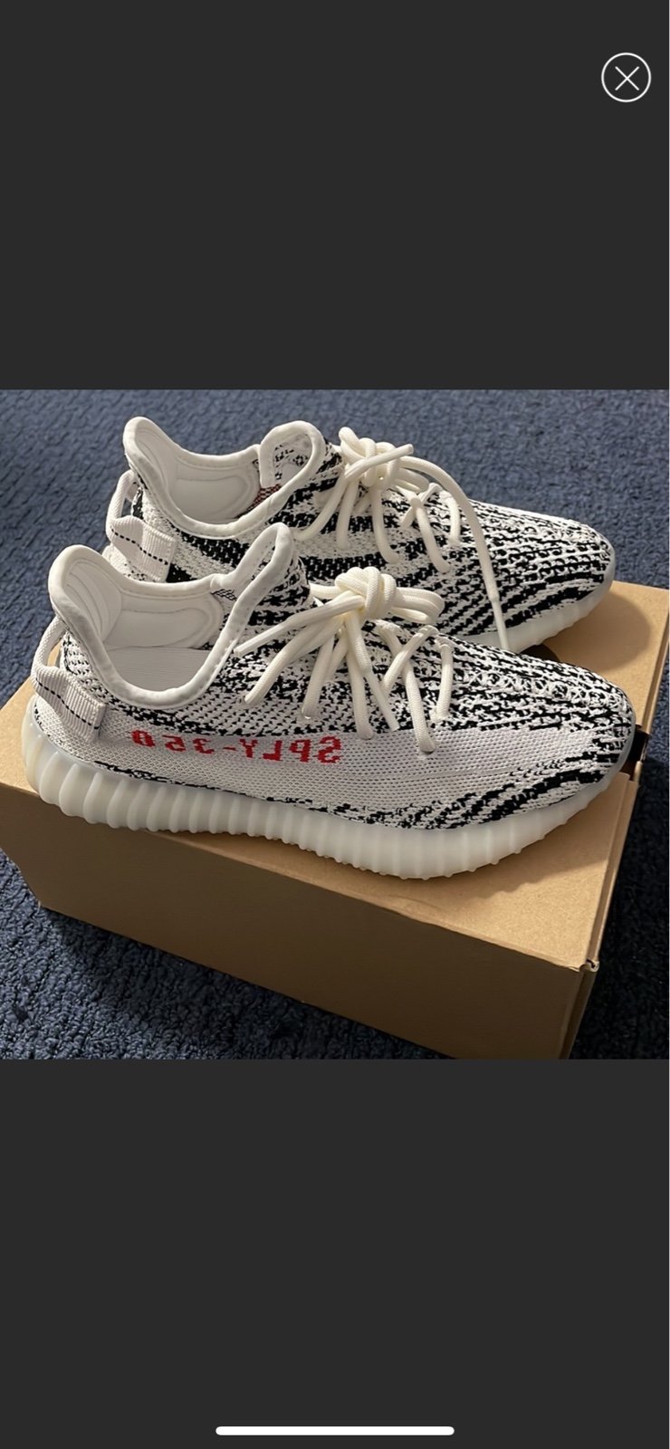 Yeezy Adidas Boost 350 V2 Zebra in White/Core Black/Red