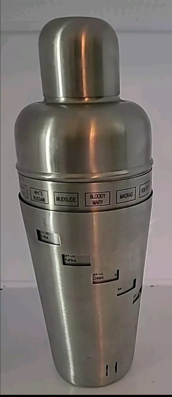 Stainless Cocktail Martini Shaker DIAL A DRINK Twist Bartender Bar Ware Rotating