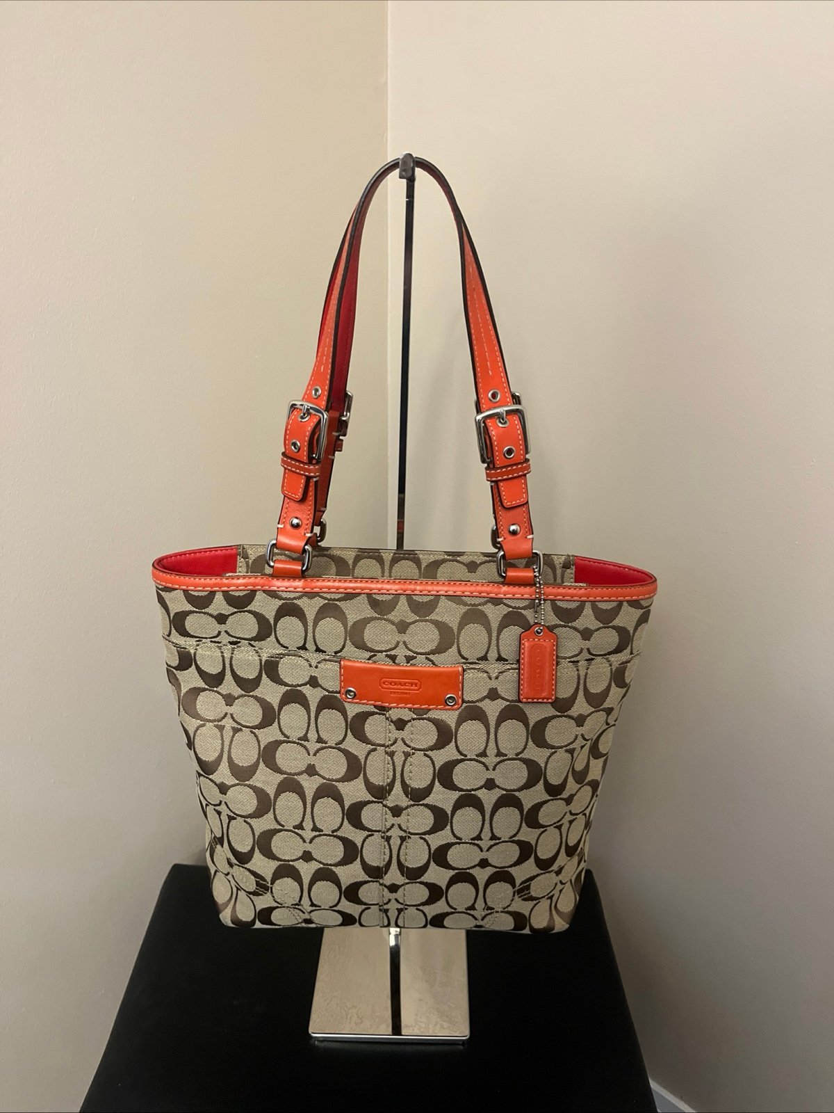 Coach Hamptons Beige Signature Canvas Book Tote Bag F15664