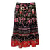 RQT Floral Skirt Size 8 Tiered Floral Skirt Red Pink Black Peasant Skirt