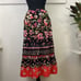 RQT Floral Skirt Size 8 Tiered Floral Skirt Red Pink Black Peasant Skirt