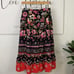 RQT Floral Skirt Size 8 Tiered Floral Skirt Red Pink Black Peasant Skirt