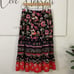 RQT Floral Skirt Size 8 Tiered Floral Skirt Red Pink Black Peasant Skirt